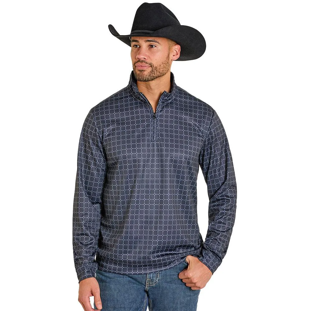 Panhandle Men's Black Checkered Performance Pullover