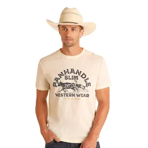 Panhandle Mens Natural Graphic Short Sleeve Tee