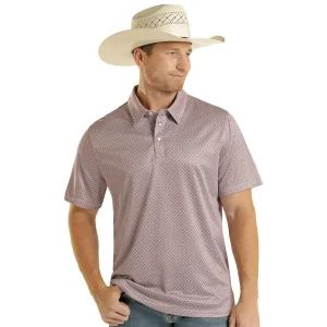 Panhandle Men's Red Geometric Print Performance Polo