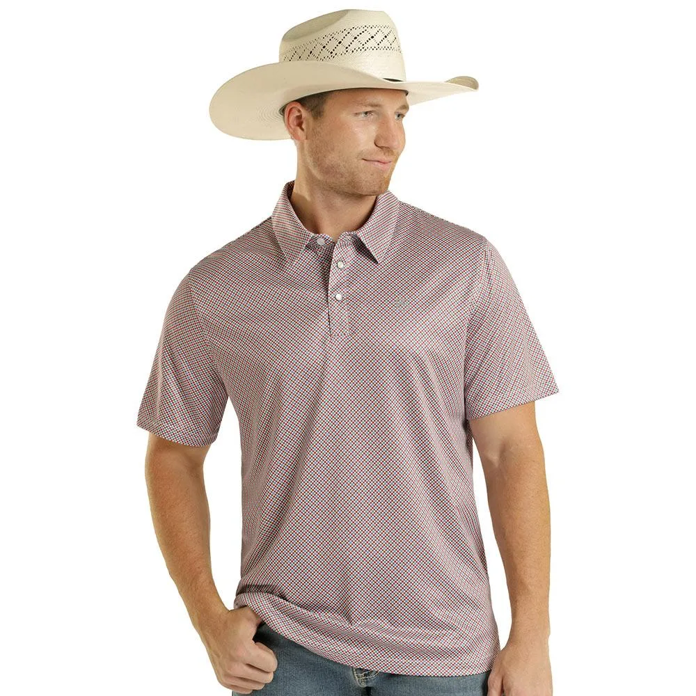Panhandle Men's Red Geometric Print Performance Polo