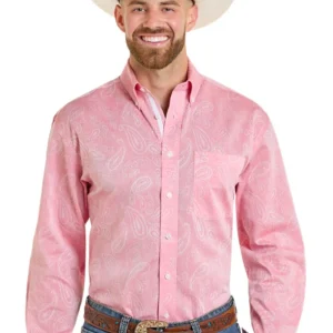 Panhandle ( Mens Rose Paisley Jacquard Shirt Rose M