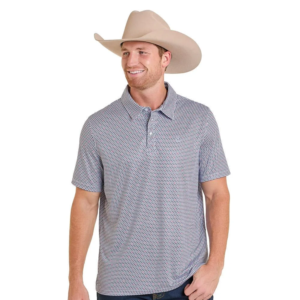 Panhandle Men's Texas Navy Print Polo