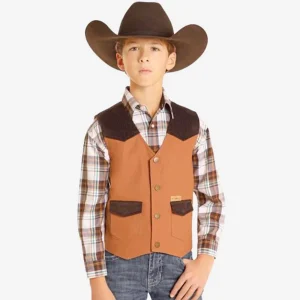 Panhandle Powder River Boys' Camel Vest