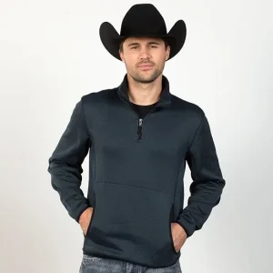 Panhandle Powder River Heather Knit Quarter Zip Pullover