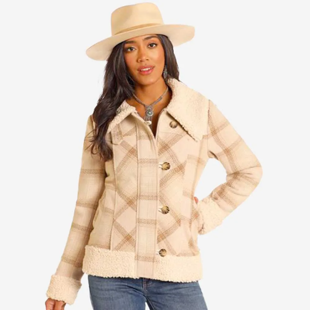 Panhandle Powder River Natural Plaid Wool Jacket