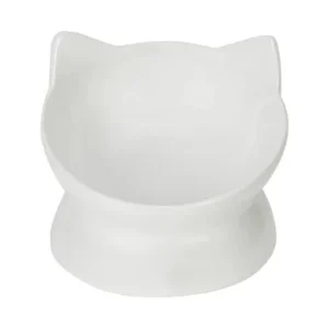 Park Life Designs Oscar Tilt White Ceramic Cat Dish