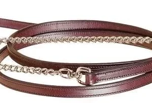Partial Double And Stitched Lead/Chain 3/4in Brn