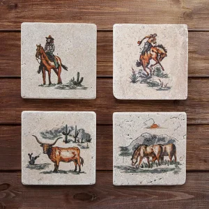 Paseo Road Ranch Life Duffle Bag Coaster Set