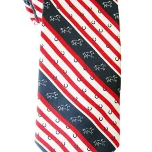 Patriotic Horses/Horse Shoes Equest Silk Neck Tie