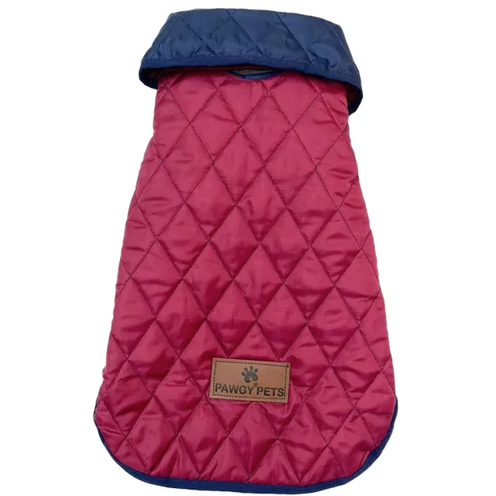 Pawgypets Reversible Quilted Jacket for Dogs and Cats (Navy Blue/Maroon) - Image 2
