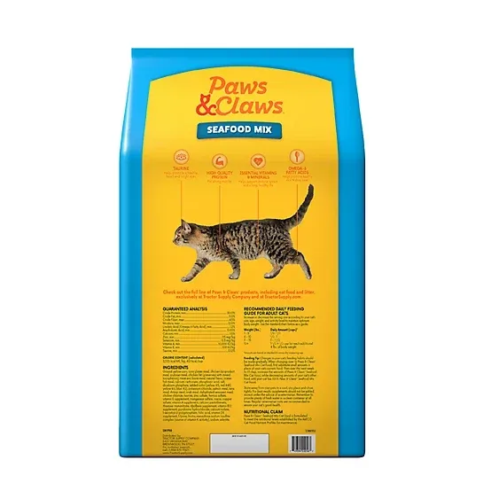 Paws & Claws Adult Indoor/Outdoor Seafood Mix Recipe Dry Cat Food, 36lb - Image 2
