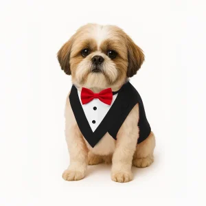 PawsIndia Black and White Tuxedo Suit for Dogs