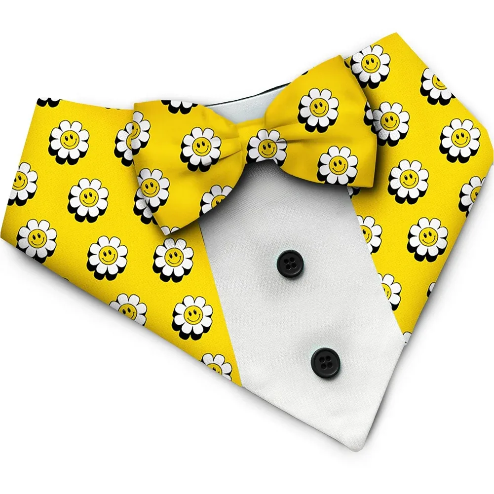 PawsIndia Special Edition Sunflower Pattern Printed Tuxedo for Dogs and Cats