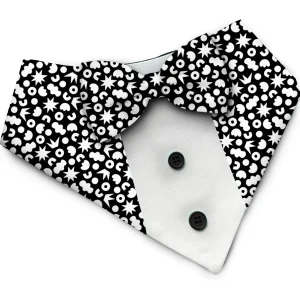 PawsIndia Starry Night Pattern Tuxedo Bandana with Matching Bow for Dogs and Cats