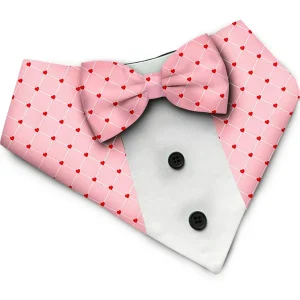PawsIndia Valentines Edition Checks with Hearts Printed Tuxedo for Dogs and Cats