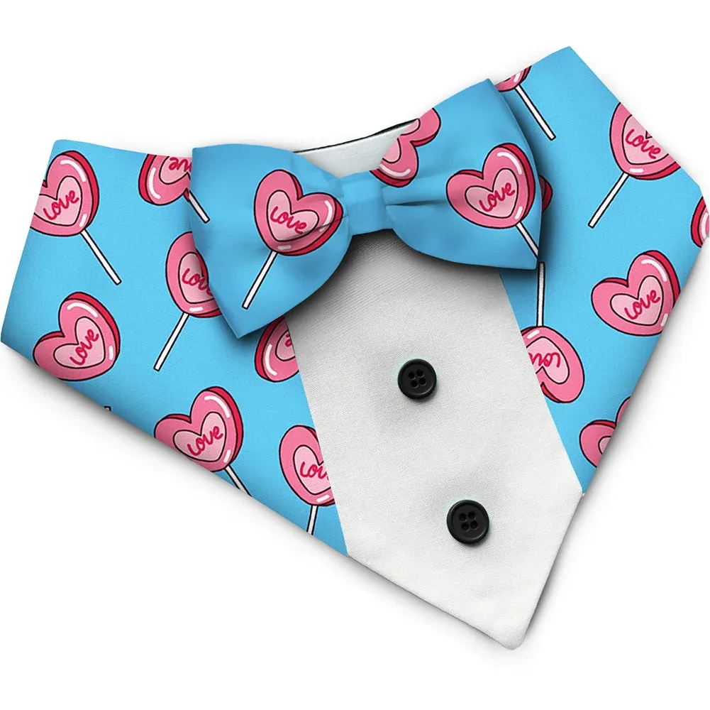 PawsIndia Valentines Edition Heart Candy Printed Tuxedo for Dogs and Cats
