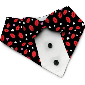 PawsIndia Valentines Edition Kisses with Hearts Printed Tuxedo for Dogs and Cats