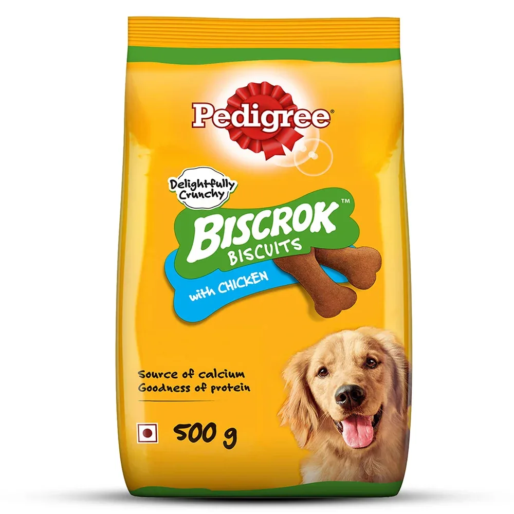 Pedigree Chicken Flavour Biscrok Dog Biscuits Dog Treats (500g)