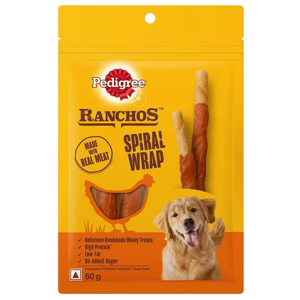 Pedigree Ranchos Spiral Wrap Chicken & Smokey Lamb and Ranchos Super Bones Chicken & Milk Dog Treats Combo - Image 2