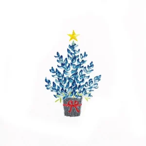 Peking Handicraft Inc. Blue Bonner Christmas Tree Kitchen Towel