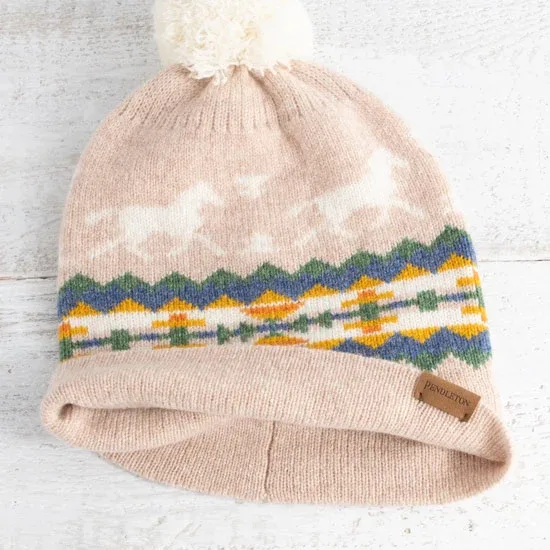 Pendleton Woolen Mills Inc. Horse Lambswool Beanie with Pom Pom