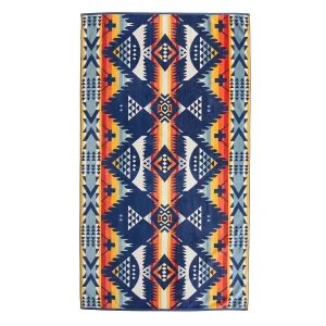 Pendleton Woolen Mills Inc. Nehalem Navy Oversized Jacquard Spa Towel
