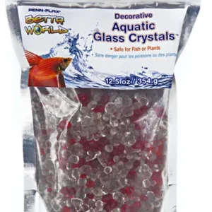 Penn-Plax Betta World Aquatic Glass Crystal D?Cor Crystal Sand White, Red 12.5 Oz