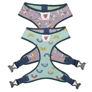 Pet And Parents Floral Rainbow Reversible Harness for Dogs