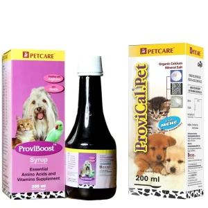 Petcare Provical Pet Calcium Syrup (200ml) and Proviboost Multivitamin Syrup (200ml) Combo for Dogs & Cats