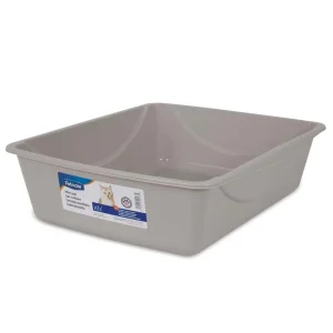 Petmate Basic Cat Litter Pan Mouse Gray LG