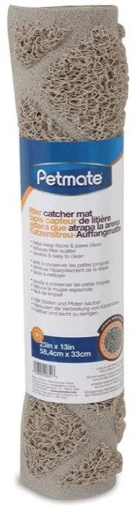 Petmate Grid Litter Catcher Mat Stone 23 Inch x 13 Inch