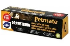 Petmate High-Back Drawstring Litter Pan Liners, Clear, Jumbo, 8-Count