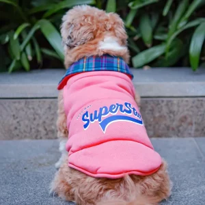 Pets Way Superstar Reversible Check Winter Jacket for Dogs (Coral)