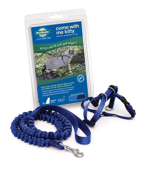 PetSafe Premier Come With Me Kitty Harness & Bungee Leash Combo Royal Blue/Navy LG - Image 2