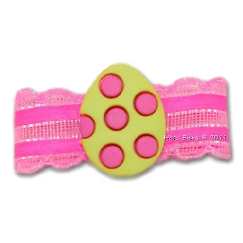 Pink Dotted Egg Hair Bow