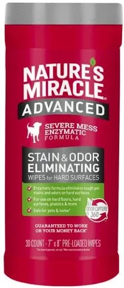 Pioneer Pet Nature's Miracle Advanced Stain and Odor Eliminating Wipes