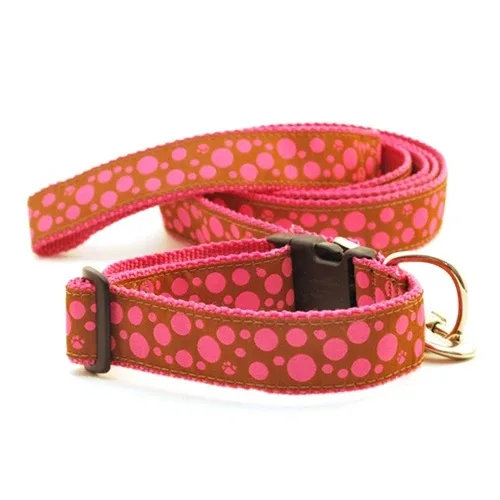 Polka Paws--Pink on Brown