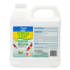 PondCare Stress Coat Plus Fish & Tap Water Conditioner for Ponds 64 oz (Treats 7,680 Gallons)