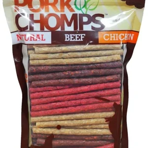 Pork Chomps Munchy Sticks Dog Treat Assorted Flavors
