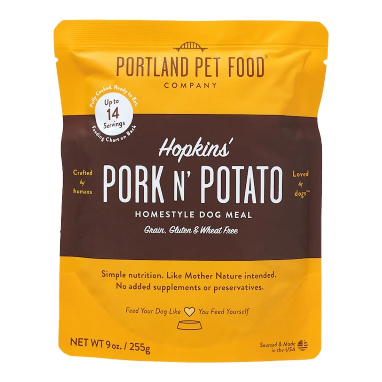 Portland Dog Grain-Free Hopkin's Pork N Potato Homestyle Meal, 9 oz each, Case of 8