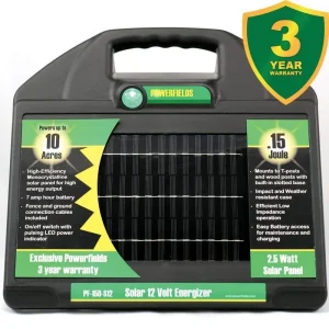 Powerfields 12V 10 Acre Solar Energizer .15 Joules