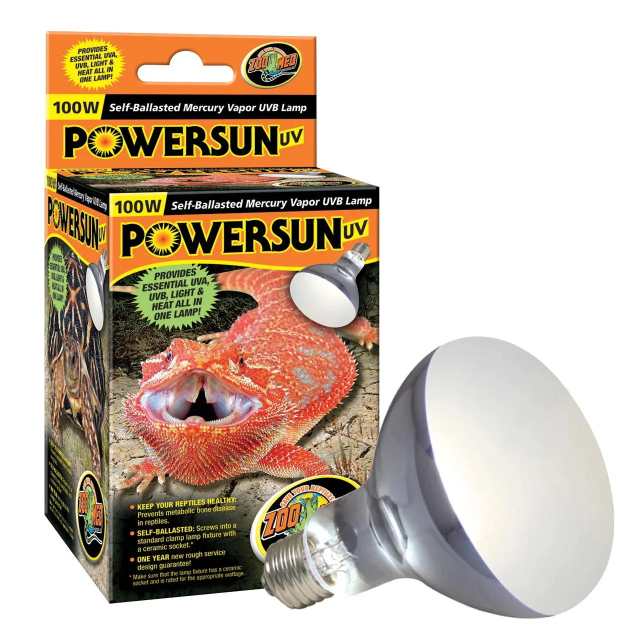 PowerSun Mercury Vapor UV Bulbs, 100 watt