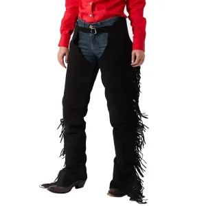 Premium Black Ultrasuede Chaps with Stretch Panel