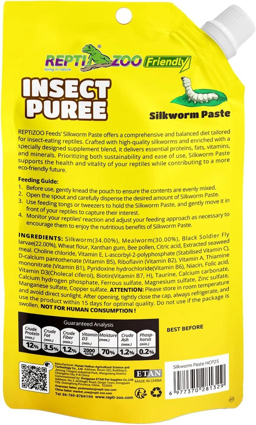 Premium Insect Puree Gecko Food, Silkworm Paste for Healthy Lizards & Reptiles - Image 2