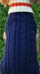 Preppy Pup Sweater in Navy-Orange