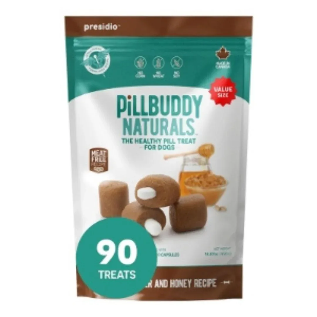 Presidio Dog Pill Buddy Natural Peanut Butter & Honey 90 ct