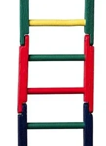 Prevue Carpenter Creations Jointed Wood Bird Ladder 20 Inch Long Multicolor