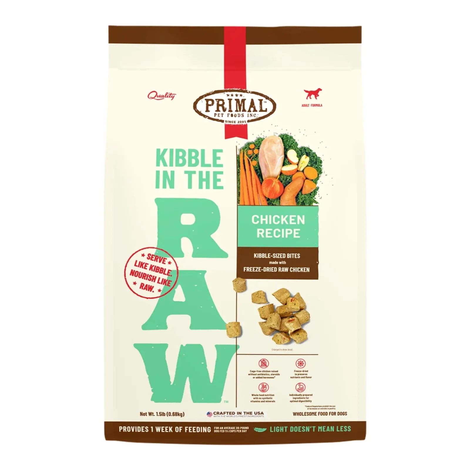 Primal Dog Freeze-Dried Kibble in The Raw Chicken, 1.5 lb
