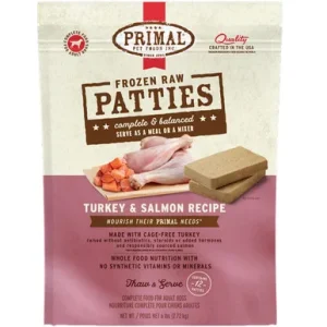 Primal Frozen Raw Patties Turkey & Salmon Recipe Adult Dog Food