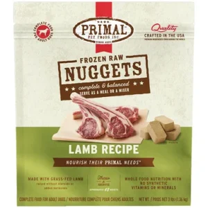 Primal Raw Frozen Canine Nuggets Lamb Formula Dog Food